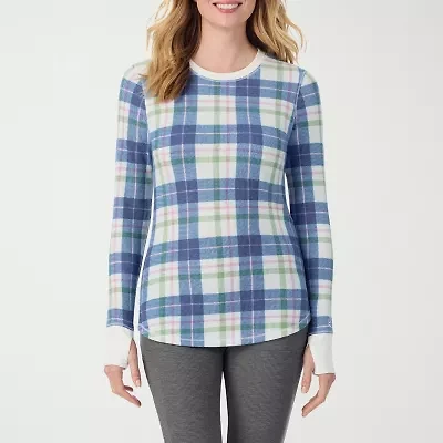 Cuddl Duds Womens Cozy Stretch Crew Neck Long Sleeve Thermal Shirt