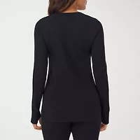 Cuddl Duds Womens Cottonwear Scoop Neck Long Sleeve Thermal Shirt