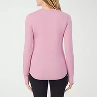 Cuddl Duds Womens Cottonwear Scoop Neck Long Sleeve Thermal Shirt