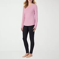 Cuddl Duds Womens Cottonwear Scoop Neck Long Sleeve Thermal Shirt
