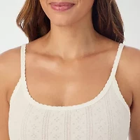 Cuddl Duds Womens Pointelle Crew Neck Sleeveless Thermal Shirt