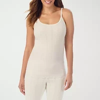 Cuddl Duds Womens Pointelle Crew Neck Sleeveless Thermal Shirt
