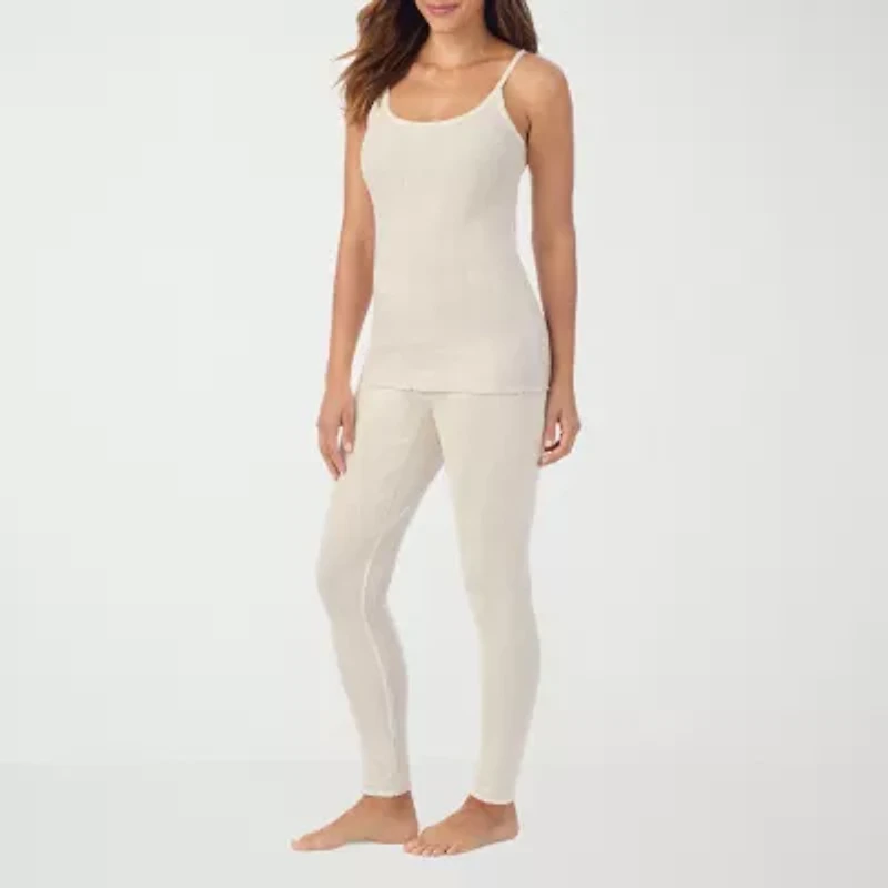 Cuddl Duds Womens Pointelle Crew Neck Sleeveless Thermal Shirt