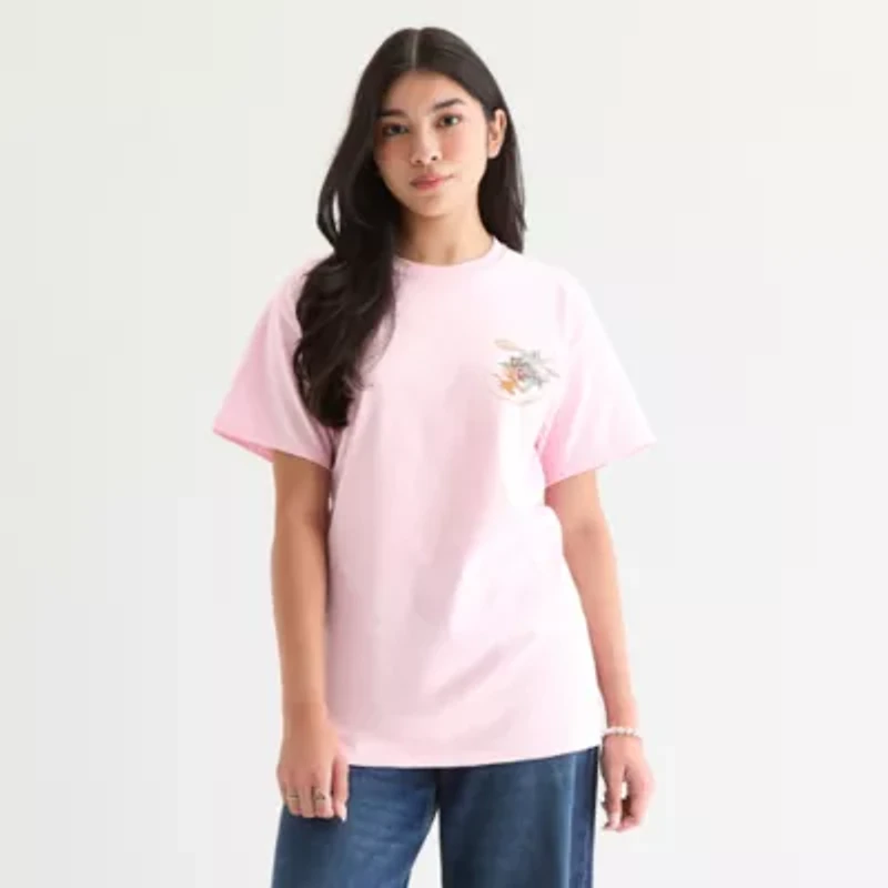 Pickle Ball Oversized Tee Womens Crew Neck Short Sleeve Tom and Jerry Juniors Graphic T-Shirt