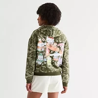 Juniors Hello Kitty And Friends Full Zip Tree Camo Hoodie Womens Long Sleeve Zipper