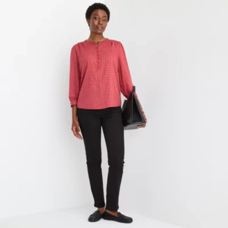 St. John's Bay Womens Long Sleeve Tall Blouse