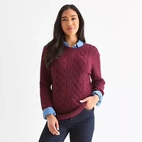 St. John's Bay Tall Womens Crew Neck Long Sleeve Pullover Sweater