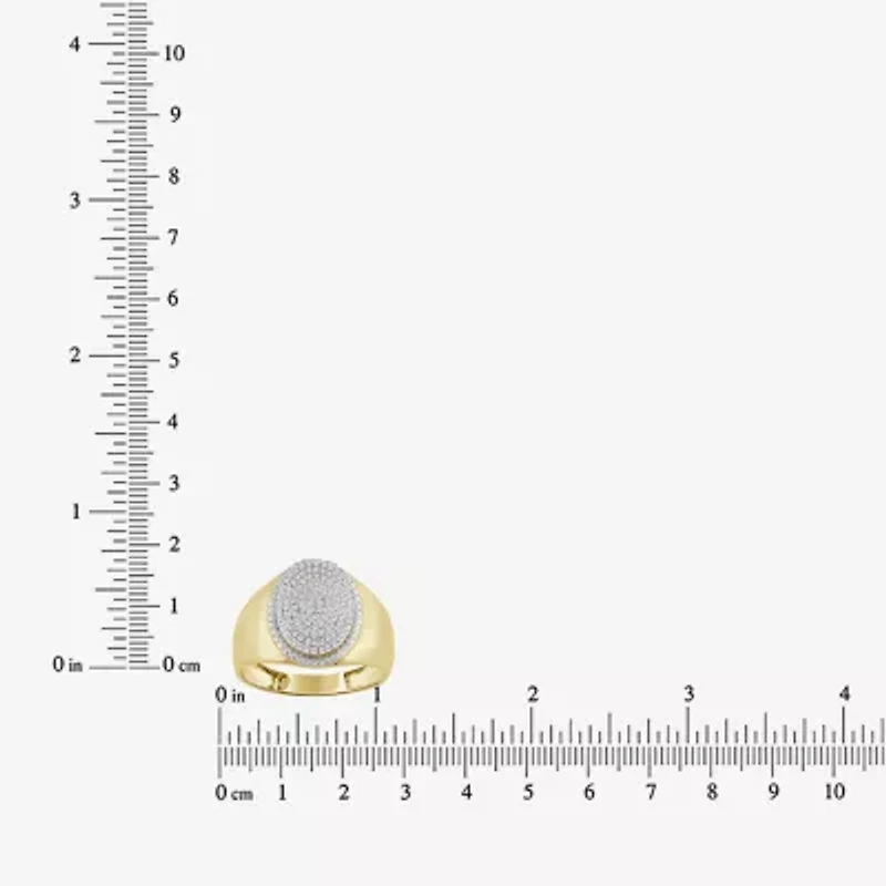 Mens 1/ CT. T.W. Natural White Diamond 10K Gold Fashion Ring