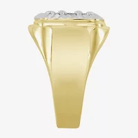 Mens 1/4 CT. T.W. Natural White Diamond 10K Two Tone Gold Fashion Ring