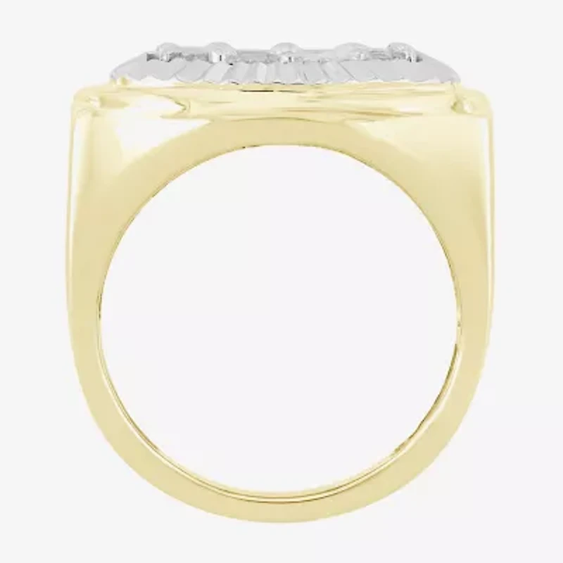 Mens 1/4 CT. T.W. Natural White Diamond 10K Two Tone Gold Fashion Ring
