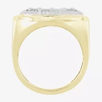 Mens 1/4 CT. T.W. Natural White Diamond 10K Two Tone Gold Fashion Ring