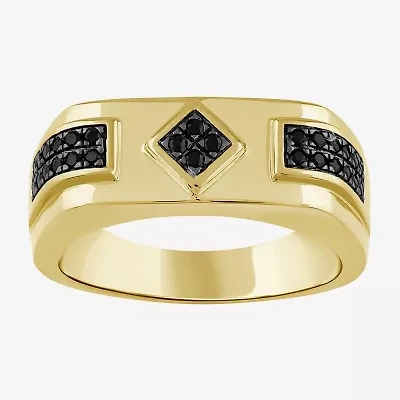 Mens 1/ CT. T.W. Natural Black Diamond 10K Gold Fashion Ring