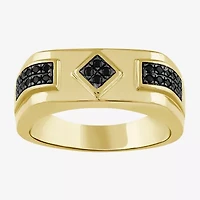 Mens 1/ CT. T.W. Natural Black Diamond 10K Gold Fashion Ring