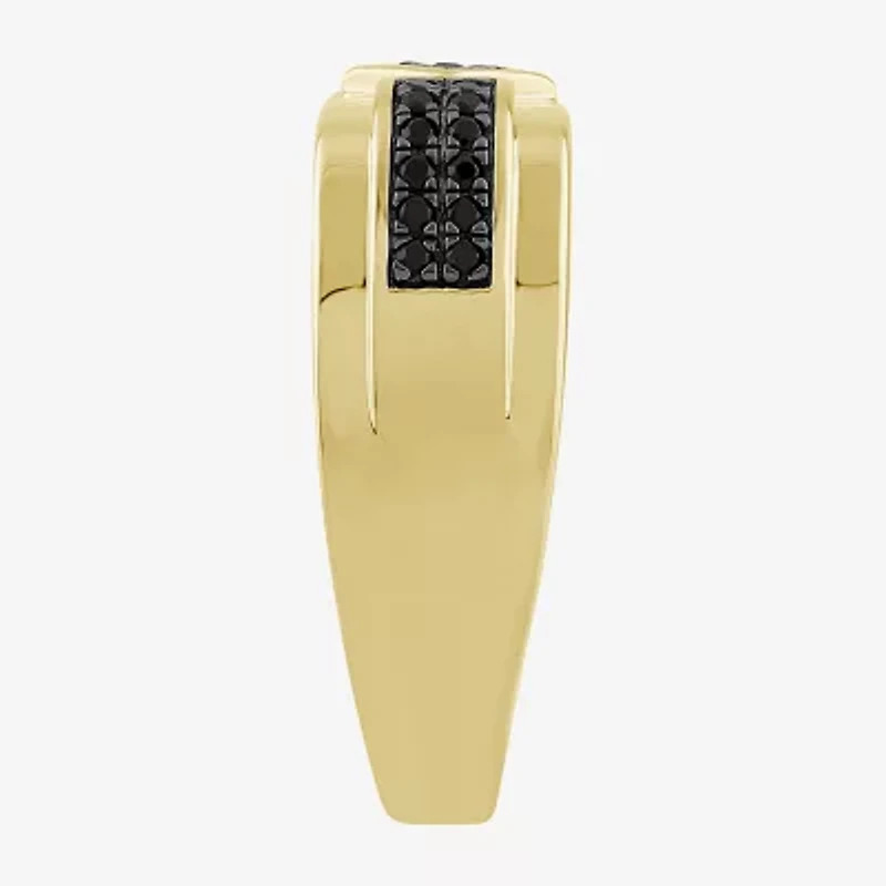 Mens 1/ CT. T.W. Natural Black Diamond 10K Gold Fashion Ring