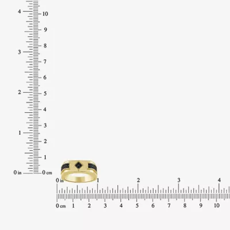 Mens 1/ CT. T.W. Natural Black Diamond 10K Gold Fashion Ring