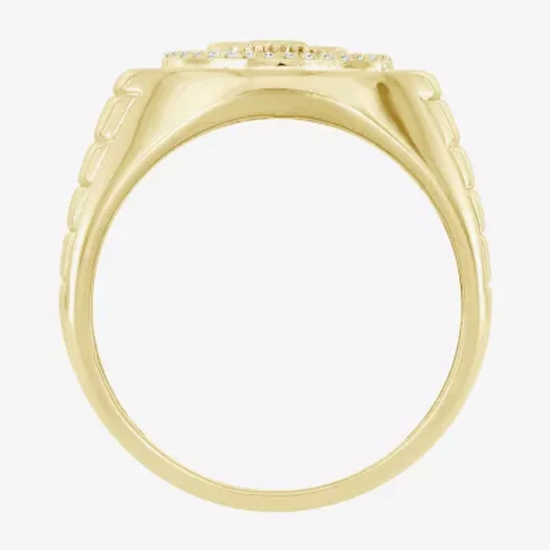 "Double Headed Eagle" Mens 1/2 CT. T.W. Natural White Diamond 10K Gold Fashion Ring