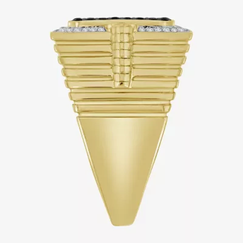 Mens 3/4 CT. T.W. Natural Black Diamond 10K Gold Fashion Ring