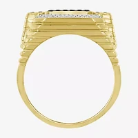 Mens 3/4 CT. T.W. Natural Black Diamond 10K Gold Fashion Ring