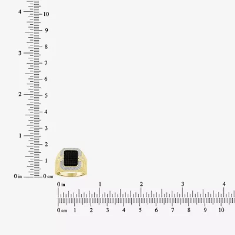 Mens 3/4 CT. T.W. Natural Black Diamond 10K Gold Fashion Ring