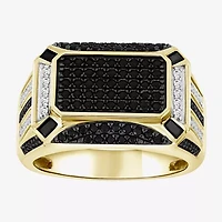 Mens 1 CT. T.W. Natural Black Diamond 10K Gold Fashion Ring