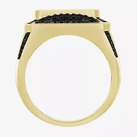 Mens 1 CT. T.W. Natural Black Diamond 10K Gold Fashion Ring