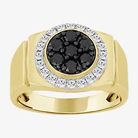 Mens 1 1/5 CT. T.W. Natural Black Diamond 10K Gold Fashion Ring