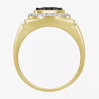 Mens 1 1/5 CT. T.W. Natural Black Diamond 10K Gold Fashion Ring