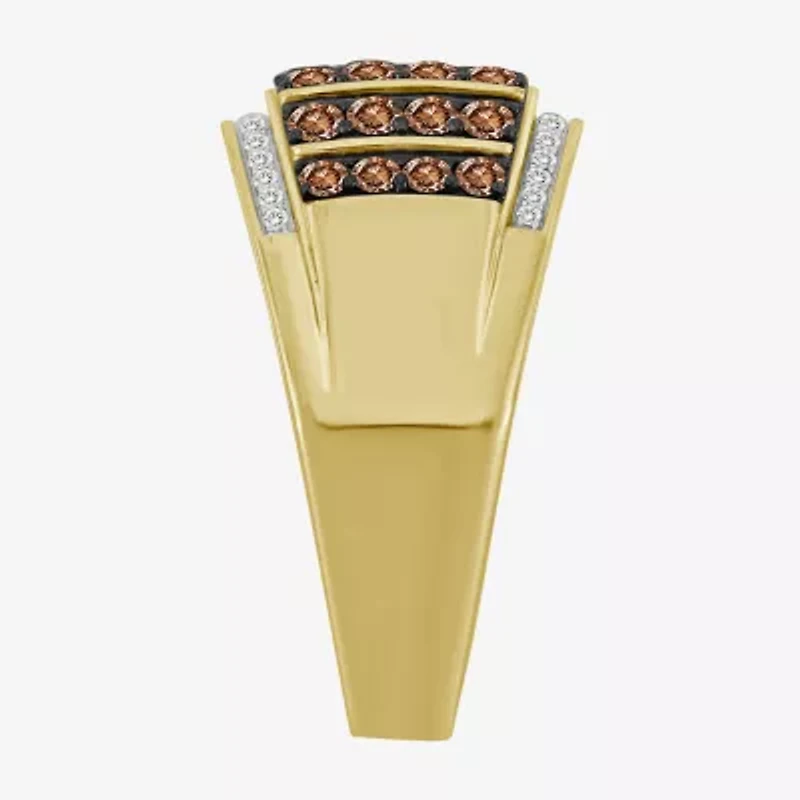Mens 1 CT. T.W. Natural Champagne Diamond 10K Gold Fashion Ring