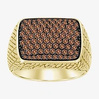 Mens 1 CT. T.W. Natural Champagne Diamond 10K Gold Fashion Ring