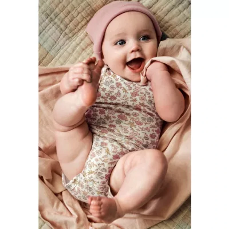 Carter's Baby Girls Round Neck Short Sleeve Rib 5-pc. Bodysuit