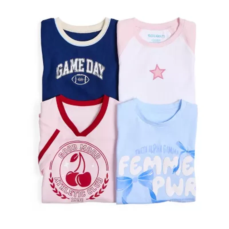 Thereabouts Little & Big Kid Girls Round Neck Short Sleeve Graphic T-Shirt