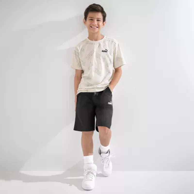PUMA Big Kid Boys Crew Neck Short Sleeve Regular Fit Graphic T-Shirt