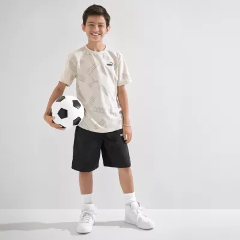 PUMA Big Kid Boys Crew Neck Short Sleeve Regular Fit Graphic T-Shirt