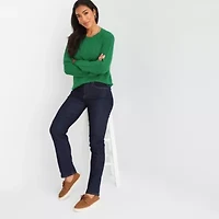 St. John's Bay Womens Mock Neck Long Sleeve Pullover Sweater