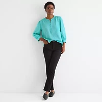 St. John's Bay Womens Crew Neck Long Sleeve Blouse