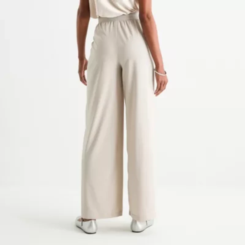 Stylus Womens Wide Leg Mid Rise Pull-On Pant