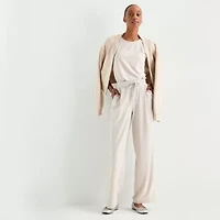 Stylus Womens Wide Leg Mid Rise Pull-On Pant