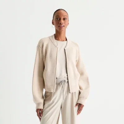 Stylus Womens Long Sleeve Zipper Cardigan