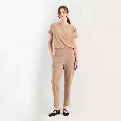 Stylus Womens Tapered High Rise Pull-On Pant