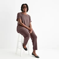 Stylus Womens Crew Neck Short Sleeve Plus T-Shirt