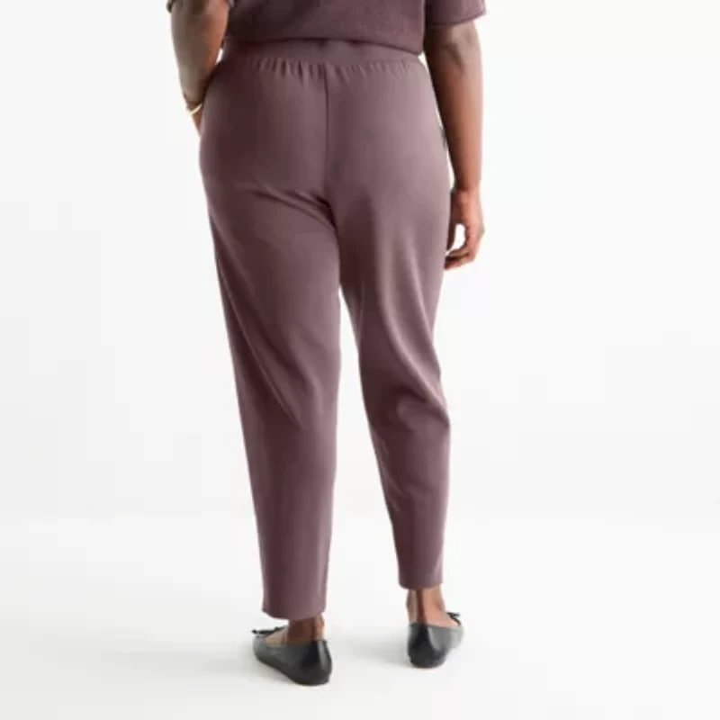 Stylus Womens Plus Tapered High Rise Ankle Pant