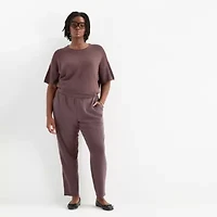 Stylus Womens Plus Tapered High Rise Ankle Pant