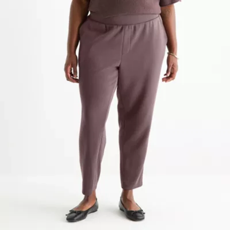Stylus Womens Plus Tapered High Rise Ankle Pant