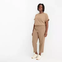 Stylus Womens Plus Tapered High Rise Pull-On Pant