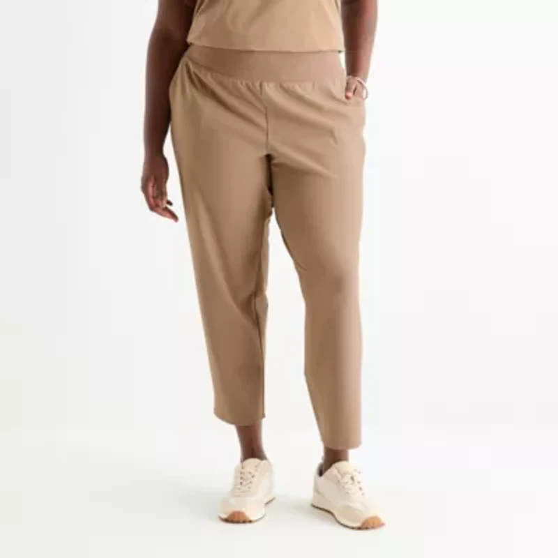 Stylus Womens Plus Tapered High Rise Pull-On Pant
