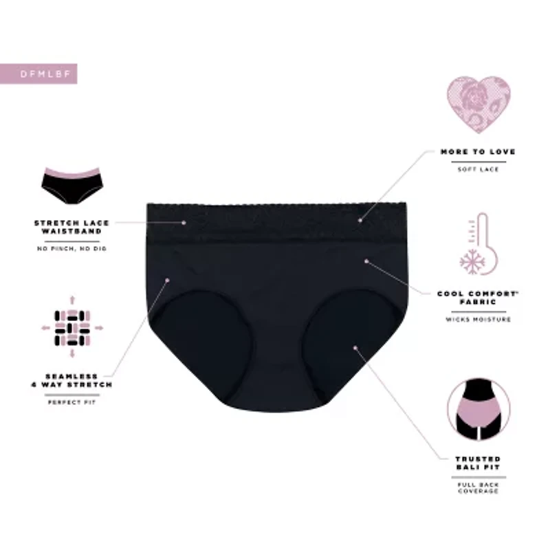 Bali Comfort Revloution Womens Average + Full Figure Seamless Brief Panty Dfmlbf