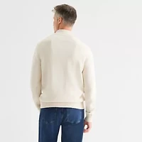 St. John's Bay Mens Mock Neck Long Sleeve Quarter-Zip Pullover Sweater
