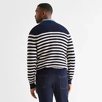 St. John's Bay Raglan Waffle Mens Crew Neck Long Sleeve Pullover Sweater