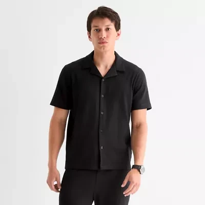 Stylus Mens Short Sleeve Fitted Regular Fit Button-Down Shirt
