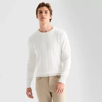 Stylus Mens Crew Neck Long Sleeve Pullover Sweater